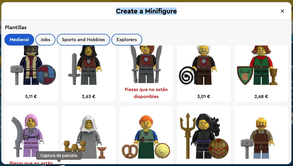 LEGO Crea tu Minifigura disponible en España y Europa Pick a Brick