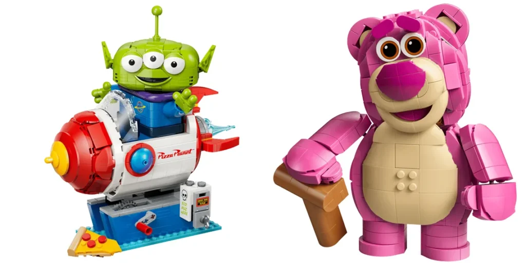 43306 Lego Disney Toy Story Lotso y 43307 Lego Disney Toy Story marcianito con cohete y pizza planet