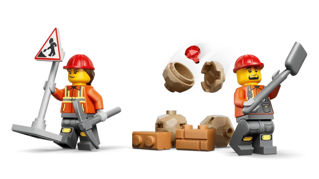 LEGO City 60480 Cargadora Retroexcavadora Amarilla minifiguras