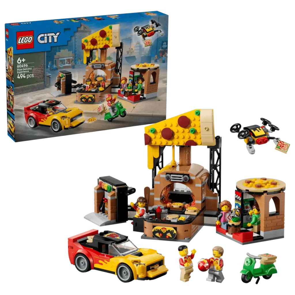 LEGO City 60496 Experiencia de Pizza a Domicilio con Vehículos