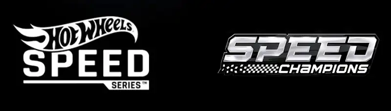 Logo Mattel Brick Shop Speed Series vs logo Lego Speed Champions