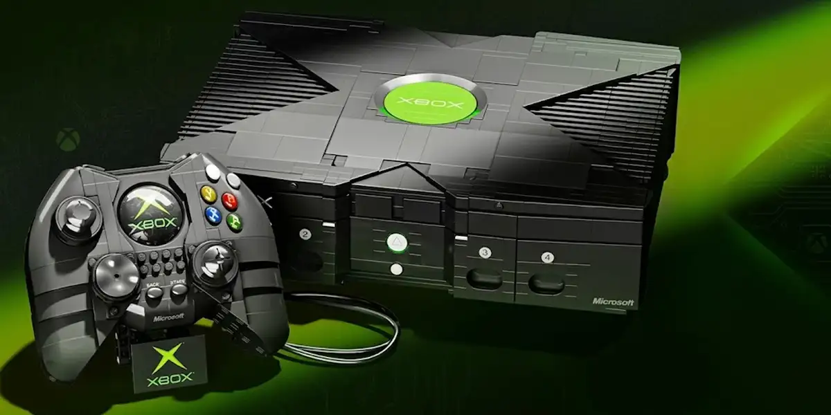 Mattel Brick Shop Xbox Original, set de construcción a escala 1:1 de la consola de 2001
