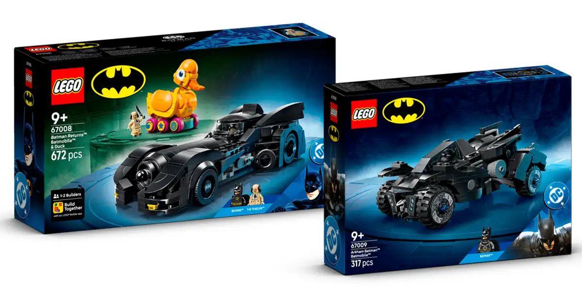 LEGO 67008 Batmóvil y Pato de Batman Vuelve y LEGO 67009 Batmóvil de Arkham Batman
