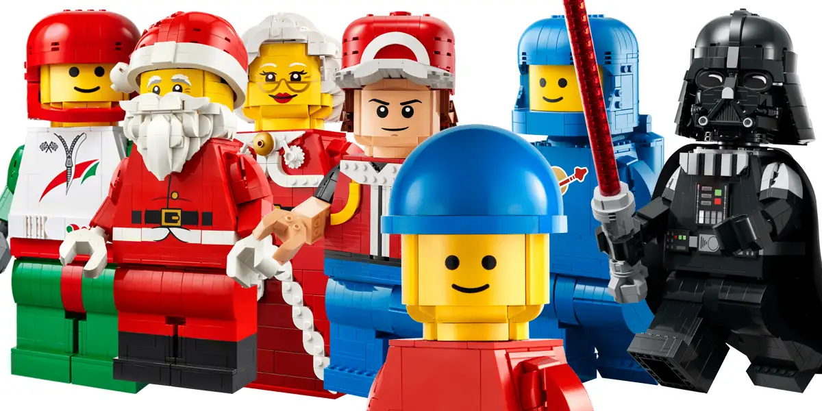 Colección completa de minifiguras LEGO a escala gigante, desde el Harry Potter de 2021 hasta los sets de 2026